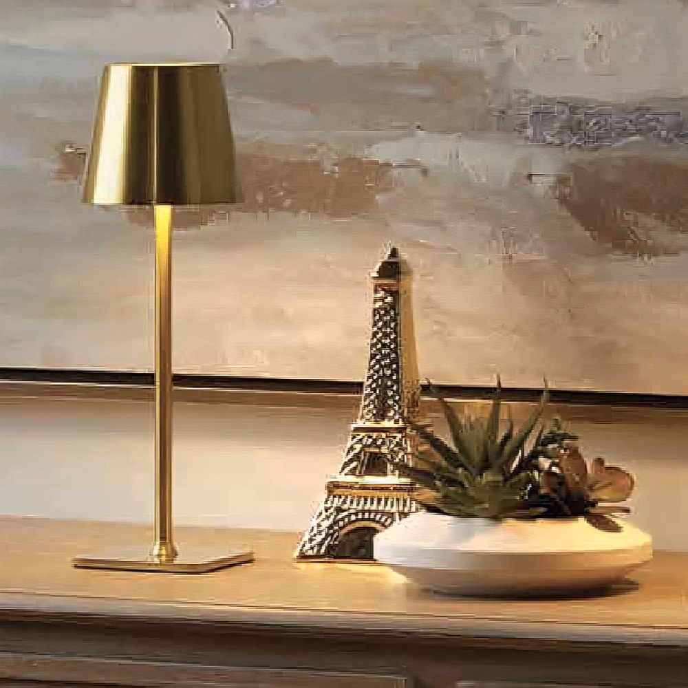 PRICE DROP‼️NWT Gold LED Rechargeable Indoor / Outdoor Cordless Lamp - Picture 3 of 10